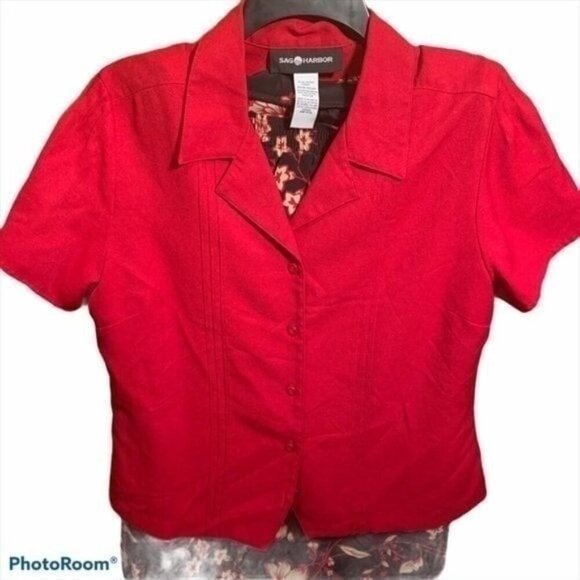 Sag Harbor Skirt Set Red Black Floral Midi Skirt - Picture 2 of 9